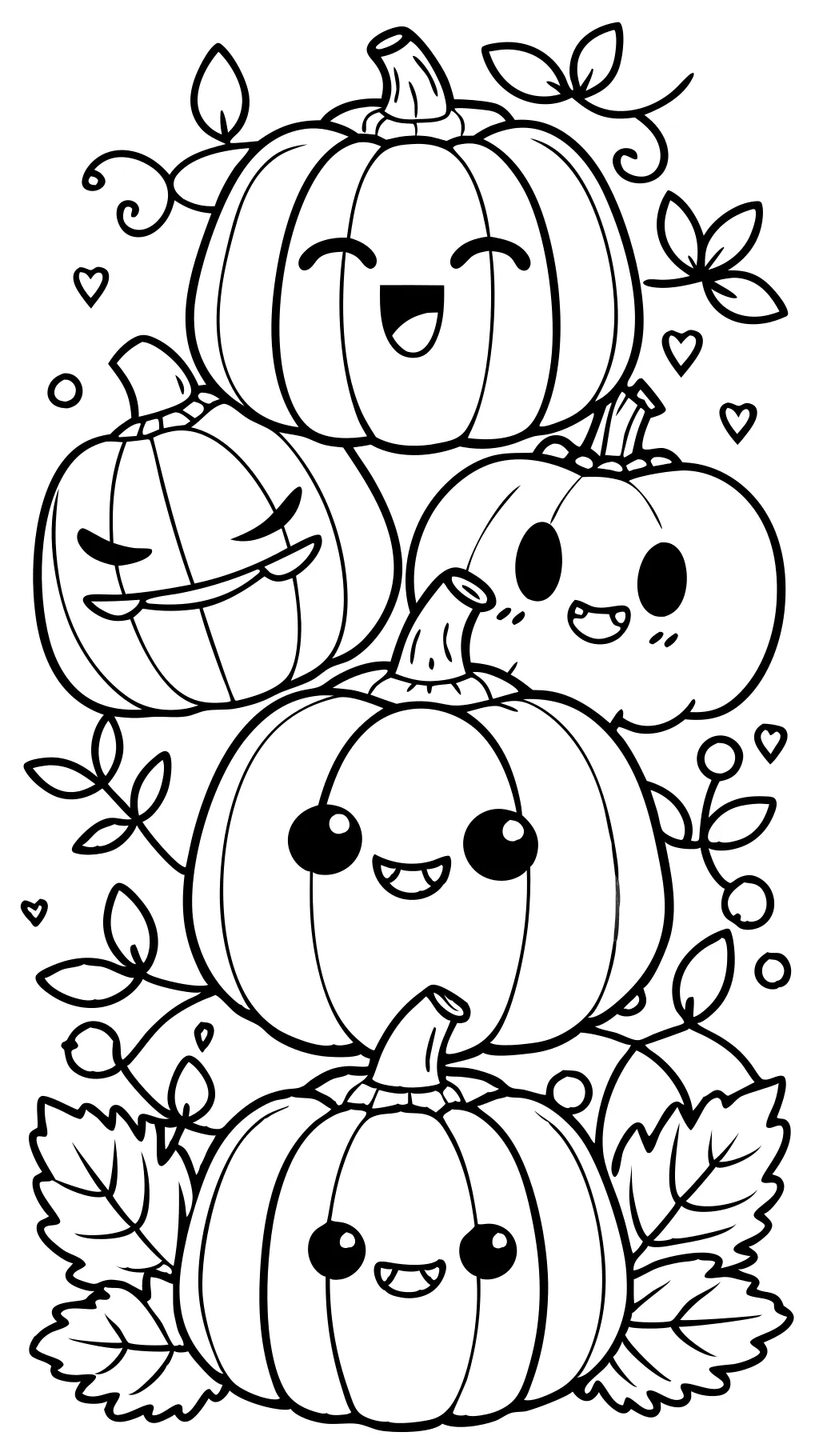 5 Little Pumpkins Coloring Página